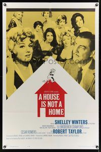 8m345 HOUSE IS NOT A HOME 1sh '64 Shelley Winters, Robert Taylor & 7 sexy hookers in brothel!