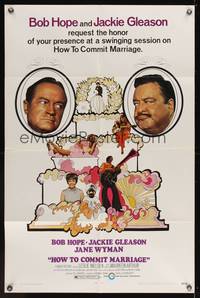 8m350 HOW TO COMMIT MARRIAGE 1sh '69 image of Bob Hope & Jackie Gleason glaring at each other!