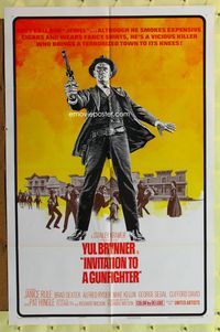 8m379 INVITATION TO A GUNFIGHTER 1sh '64 vicious killer Yul Brynner brings a town to its knees!