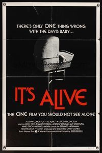 8m391 IT'S ALIVE 1sh R76 Larry Cohen, classic creepy baby carriage image!