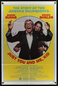 8m409 JUST YOU & ME, KID 1sh '79 great image of laughing George Burns & young Brooke Shields!