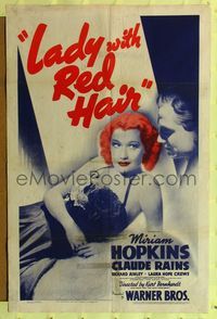8m445 LADY WITH RED HAIR 1sh '40 sexy Miriam Hopkins, Claude Rains