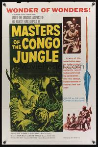 8m505 MASTERS OF THE CONGO JUNGLE 1sh '60 a terrifying record of the beginnings of man & beast!