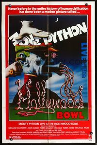 8m522 MONTY PYTHON LIVE AT THE HOLLYWOOD BOWL 1sh '82 great wacky meat grinder image!