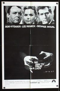 8m575 NO WAY TO TREAT A LADY 1sh '68 Rod Steiger, Lee Remick & George Segal!