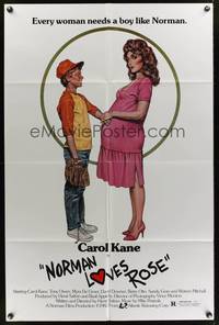 8m581 NORMAN LOVES ROSE 1sh '82 art of pregnant Carol Kane & Tony Owen!