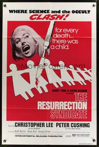 8m587 NOTHING BUT THE NIGHT 1sh R76 Christopher Lee, The Resurrection Syndicate!
