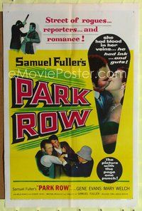8m631 PARK ROW 1sh '52 Sam Fuller, Mary Welch had blood in her veins, Gene Evans had ink in his!