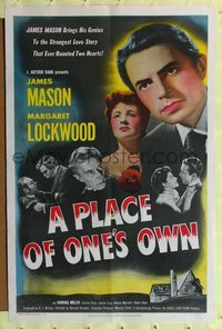 8m645 PLACE OF ONE'S OWN 1sh '44 James Mason, Margaret Lockwood!