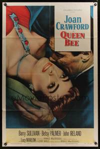 8m665 QUEEN BEE style B 1sh '55 Joan Crawford is all honey on the outside, all fury on the inside!
