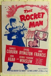 8m685 ROCKET MAN 1sh '54 great image of Foghorn Winslow in space suit, written by Lenny Bruce!