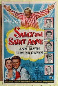 8m691 SALLY & SAINT ANNE 1sh '52 Ann Blyth, Edmund Gwenn, Frances Bavier!