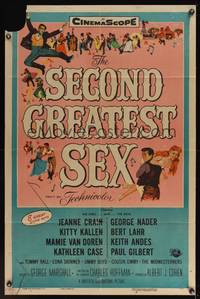 8m701 SECOND GREATEST SEX 1sh '55 Jeanne Crain & Mamie Van Doren singin' and dancin'!