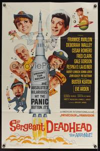 8m706 SERGEANT DEADHEAD 1sh '65 Frankie Avalon, sexy Deborah Walley, Buster Keaton!