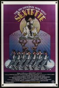 8m710 SEXTETTE 1sh '79 art of ageless Mae West w/dancers & dogs by Drew Struzan!