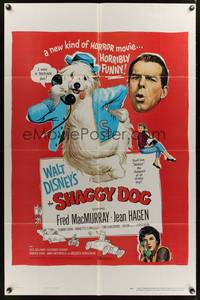 8m713 SHAGGY DOG 1sh '59 Disney, Fred MacMurray in the funniest sheep dog story ever told!