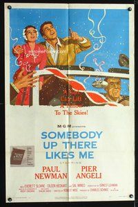 8m747 SOMEBODY UP THERE LIKES ME 1sh '56 Paul Newman as boxing champion Rocky Graziano!