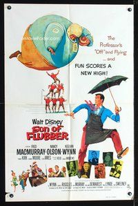 8m748 SON OF FLUBBER 1sh R74 Walt Disney, art of absent-minded professor Fred MacMurray!
