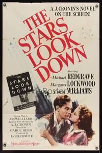 8m758 STARS LOOK DOWN 1sh '41 Carol Reed directed, Michael Redgrave, Margaret Lockwood!