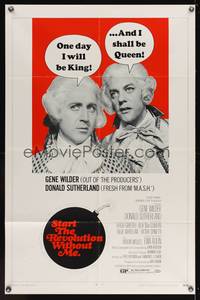 8m759 START THE REVOLUTION WITHOUT ME 1sh '70 wacky image of Gene Wilder & Donald Sutherland!