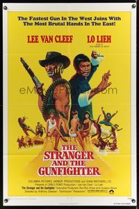 8m769 STRANGER & THE GUNFIGHTER 1sh '76 Ken Barr art of Lee Van Cleef, Lo Lieh & sexy girls!