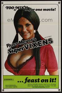8m783 SUPER VIXENS 1sh '75 Russ Meyer, super sexy Shari Eubank is TOO MUCH for one movie!