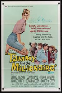 8m801 TAMMY & THE MILLIONAIRE 1sh '67 sexy Debbie Watson learns facts of love, from the TV show!