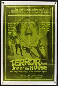 8m811 TERROR FROM UNDER THE HOUSE 1sh '71 if you look in the basement, be ready to SCREAM!