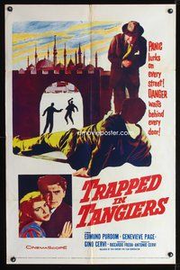 8m877 TRAPPED IN TANGIERS 1sh '60 Agguato a Tangeri, Edmund Purdom, Genevieve Page, drug smuggling!