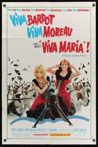 8m928 VIVA MARIA 1sh '66 Louis Malle, sexiest French babes Brigitte Bardot & Jeanne Moreau!