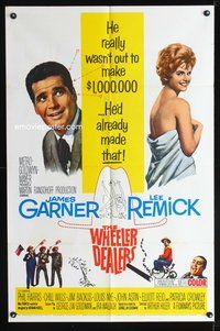 8m950 WHEELER DEALERS 1sh '63 James Garner, sexy Lee Remick wrapped only in a sheet!