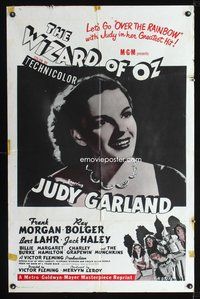8m968 WIZARD OF OZ 1sh R58 Judy Garland, all-time classic!