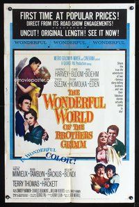 8m971 WONDERFUL WORLD OF THE BROTHERS GRIMM 1sh '62 George Pal fairy tales, Cinerama!