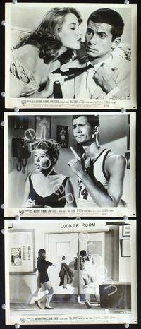 8p705 TALL STORY 3 8x10s '60 great images of Anthony Perkins, sexy young Jane Fonda, basketball!