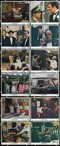 8p001 GODFATHER 12 color 8x10s '72 Marlon Brando & Al Pacino in Francis Ford Coppola crime classic!