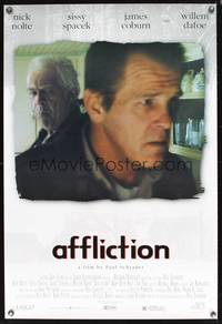 8r023 AFFLICTION 1sh '97 Nick Nolte, James Coburn, directed by Paul Schrader!