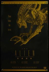 8r030 ALIEN SAGA video 1sh '97 Sigourney Weaver, great art of Giger's classic monster!