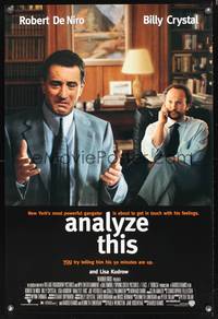 8r034 ANALYZE THIS 1sh '99 psychiatrist Billy Crystal is analyzing gangster Robert DeNiro!