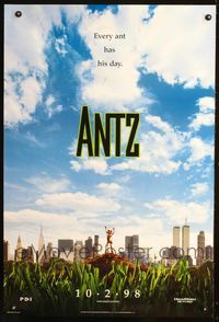 8r038 ANTZ DS advance 1sh '98 Woody Allen, computer animated insects, every ant has his day!