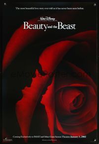 8r070 BEAUTY & THE BEAST DS IMAX advance 1sh R02 Walt Disney cartoon classic, cool art!