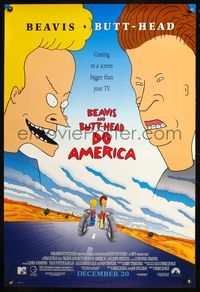 8r072 BEAVIS & BUTT-HEAD DO AMERICA advance 1sh '96 Mike Judge MTV cartoon!
