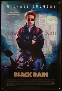 8r080 BLACK RAIN 1sh '89 Ridley Scott, Michael Douglas is an American cop in Japan!