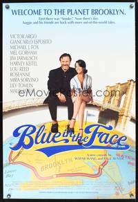 8r082 BLUE IN THE FACE 1sh '95 Wayne Wang Smoke sequel, great image of Harvey Keitel w/sexy girl!