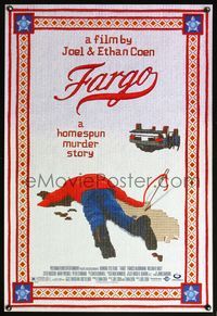 8r168 FARGO 1sh '96 a homespun murder story from the Coen Brothers, great image!