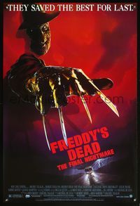8r182 FREDDY'S DEAD 1sh '91 great close up of Robert Englund as Freddy Krueger!
