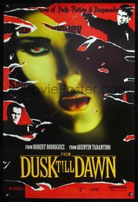 8r187 FROM DUSK TILL DAWN teaser 1sh '95 George Clooney & Quentin Tarantino w/sexy vampire!