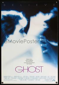8r195 GHOST DS 1sh '90 classic Patrick Swayze & Demi Moore romantic close up!