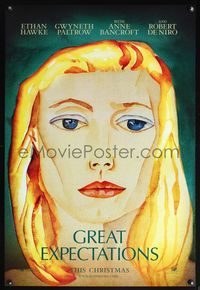 8r208 GREAT EXPECTATIONS style A DS teaser 1sh '98 close-up artwork of Gwyneth Paltrow, Dickens!