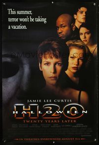 8r214 HALLOWEEN H20 advance 1sh '98 Jamie Lee Curtis sequel, terror won't be taking a vacation!