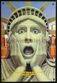 8r222 HOME ALONE 2 DS teaser 1sh '92 wacky art of the Statue of Liberty!